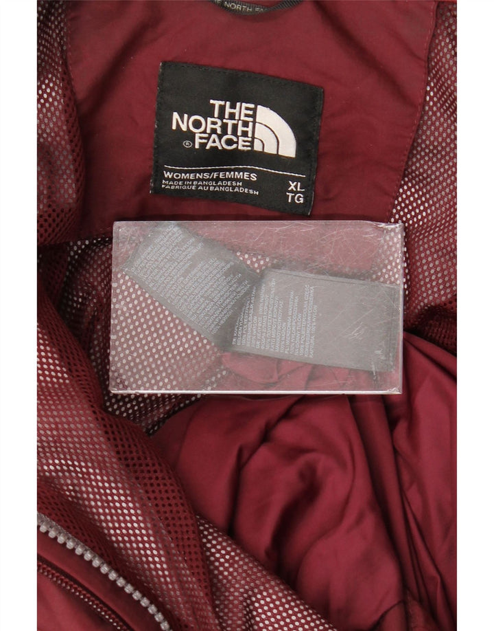 THE NORTH FACE Jachetă de ploaie oversized cu glugă pentru femei UK 18 XL Maroon Nylon