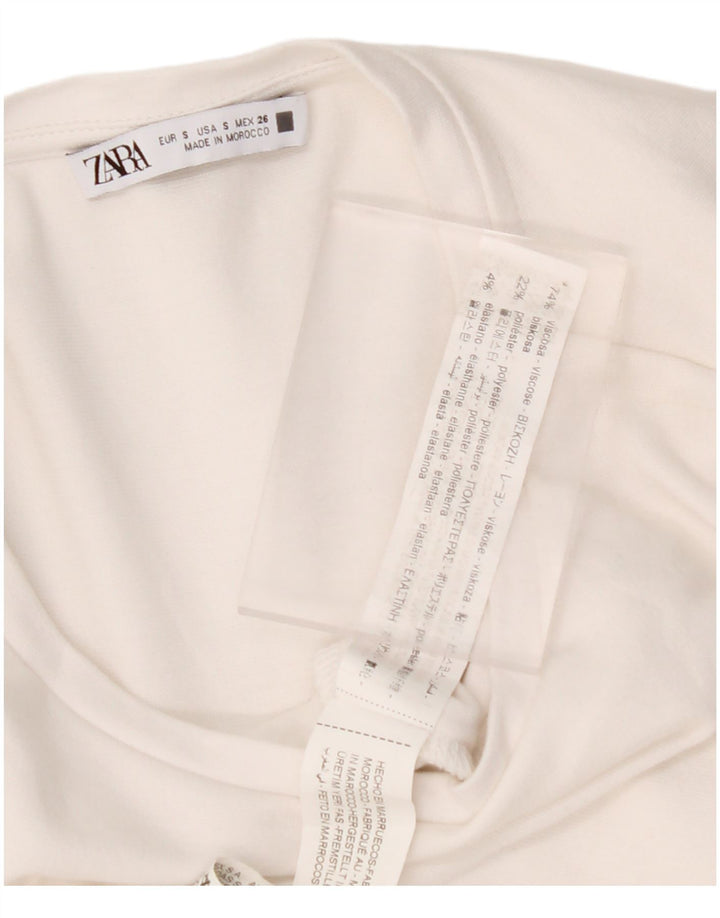 Rochie A-Line pentru femei ZARA UK 10 Small White Viscose
