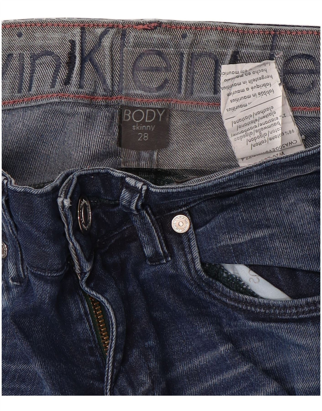 Blugi skinny CALVIN KLEIN Body Fit pentru femei W28 L33 Bumbac albastru
