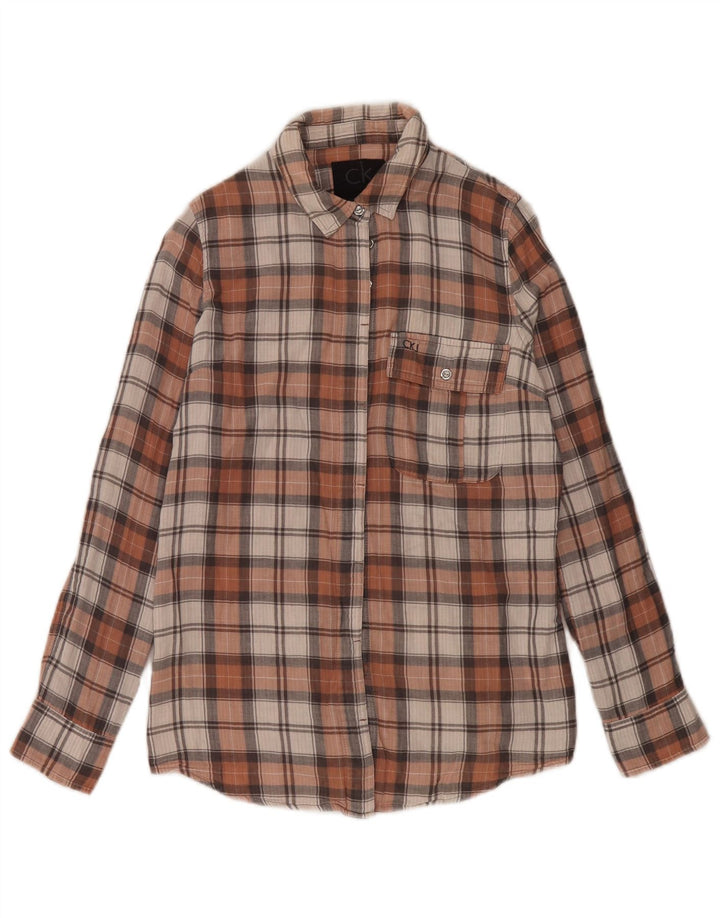 Cămașă pentru femei Calvin Klein Jeans UK 10, bumbac cu carouri multicolore mici