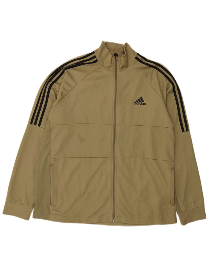 Jachetă pentru trening Adidas pentru bărbați, poliester kaki 2XL