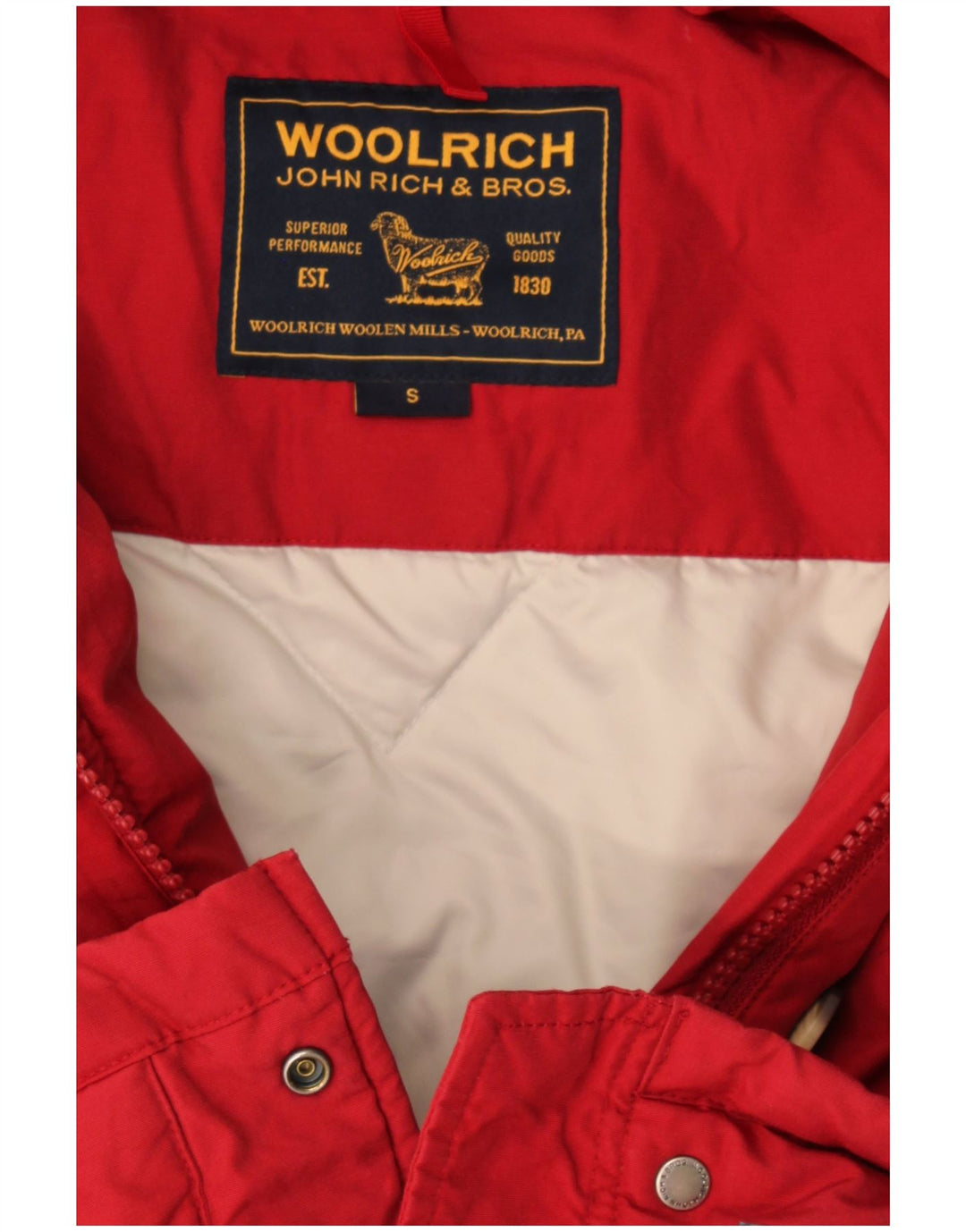 Woolrich Palton supradimensionat cu glugă pentru femei UK 10 Mic Burgundy