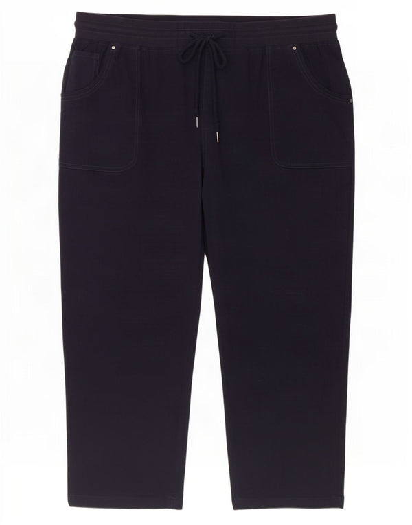 Pantaloni capri drepti pentru femei Marks & Spencer UK 20 2XL W21 L24 bleumarin