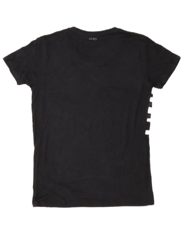 Tricou grafic Liu Jo pentru femei Top UK 12 Medium Black