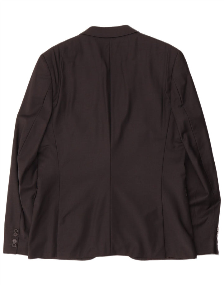Blazer pentru bărbați Hugo Boss cu 2 nasturi EU 52 XL Lână neagră