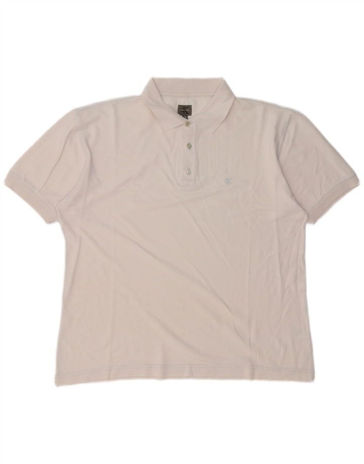 Cămașă polo Calvin Klein pentru bărbați, bumbac alb XL