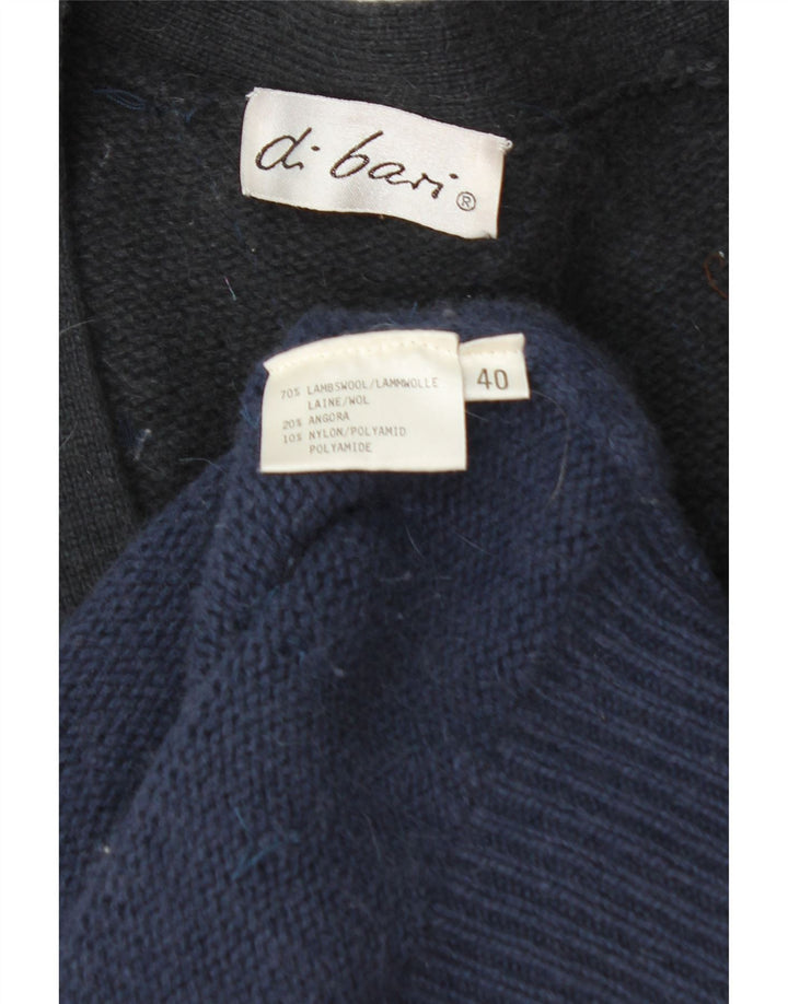 DI BARI Womens Oversized Cardigan Sweater IT 40 Small Black Geometric Vintage Di Bari and Second-Hand Di Bari from Messina Hembry 
