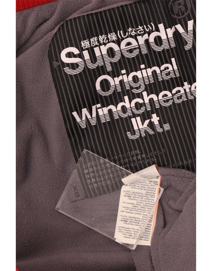 Jachetă Windbreaker cu glugă Superdry pentru bărbați UK 34 XS poliester roșu