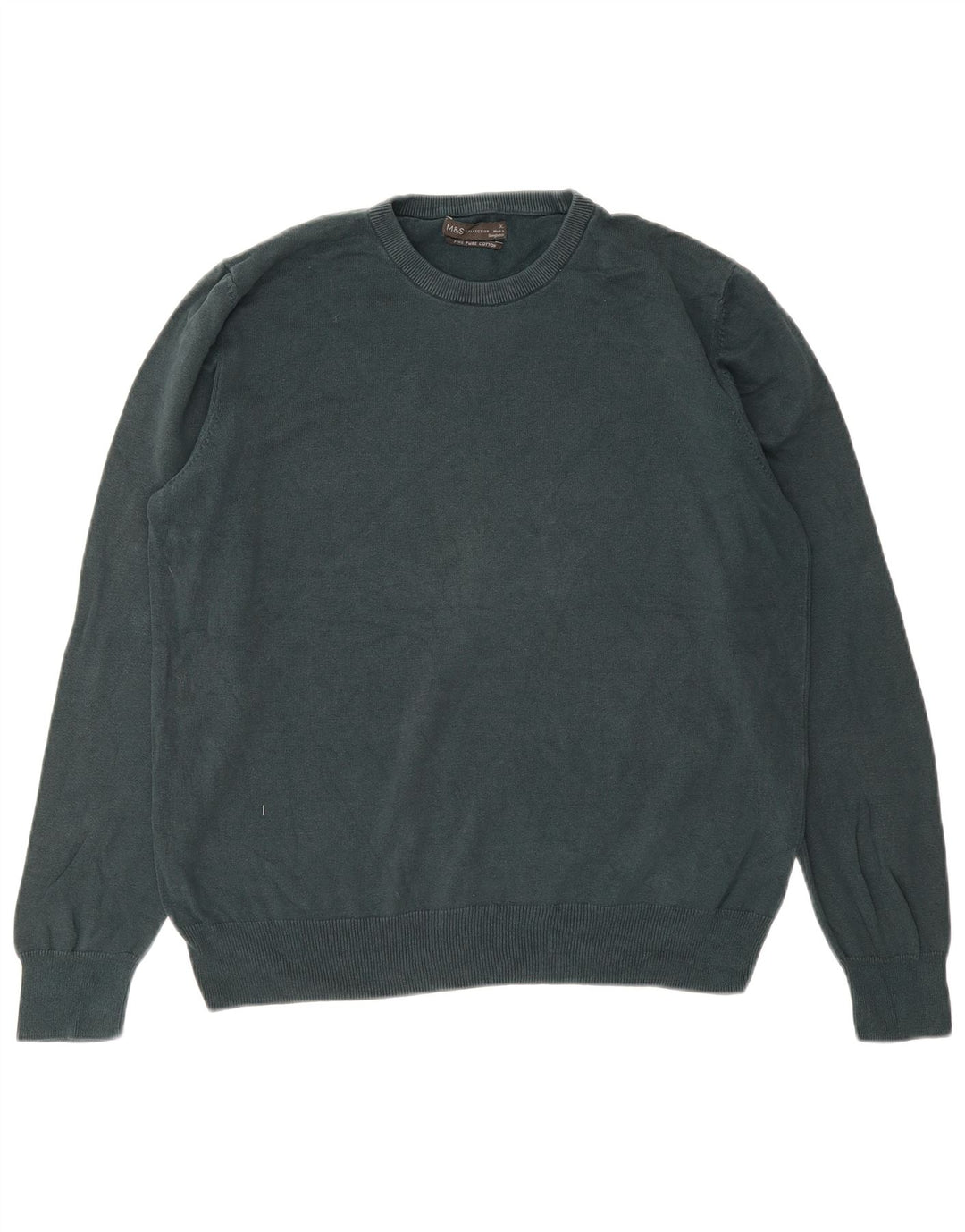 MARKS & SPENCER Pulover pentru bărbați cu gât crew pulover XL bumbac verde