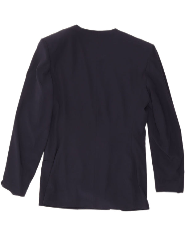 VINTAGE Womens Double Breasted Blazer Jacket IT 44 Medium Navy Blue