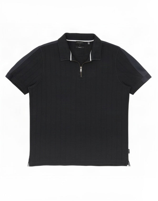 Tricou polo obișnuit pentru bărbați Ted Baker Mărimea 6 2XL Bumbac negru