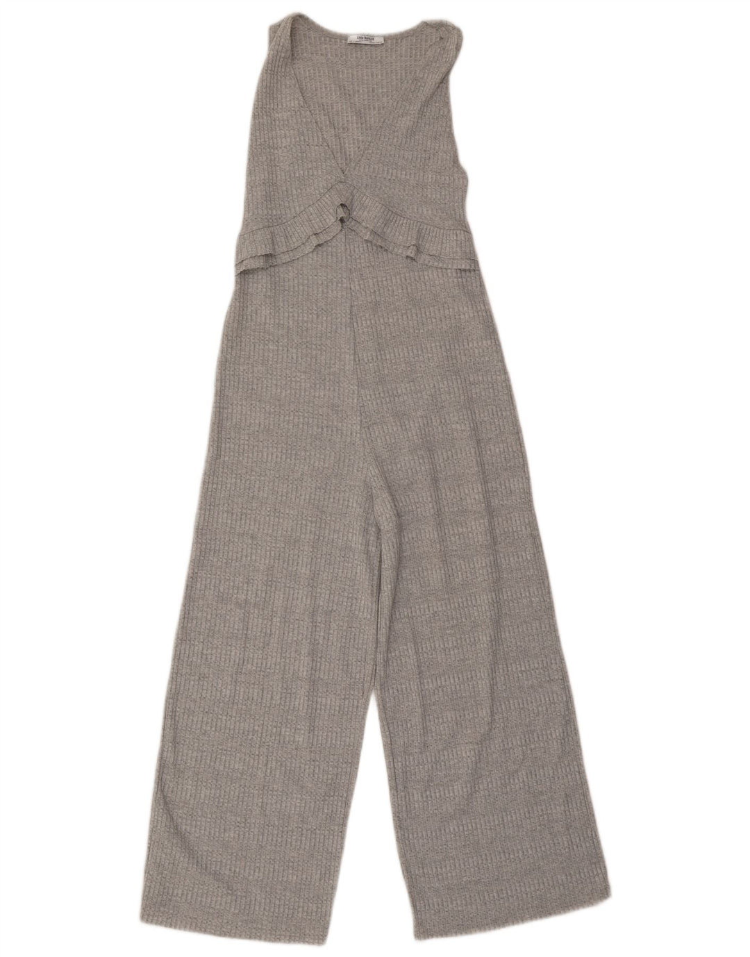 Salopetă din tricot fără mâneci pentru femei Zara UK 8 Poliester cu dungi gri mici
