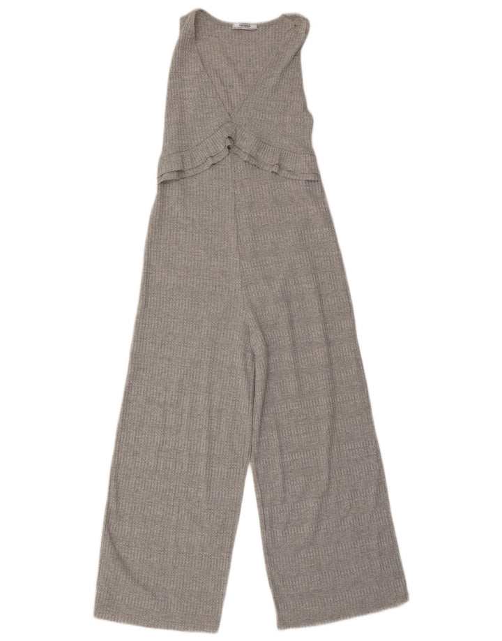 Salopetă din tricot fără mâneci pentru femei Zara UK 8 Poliester cu dungi gri mici