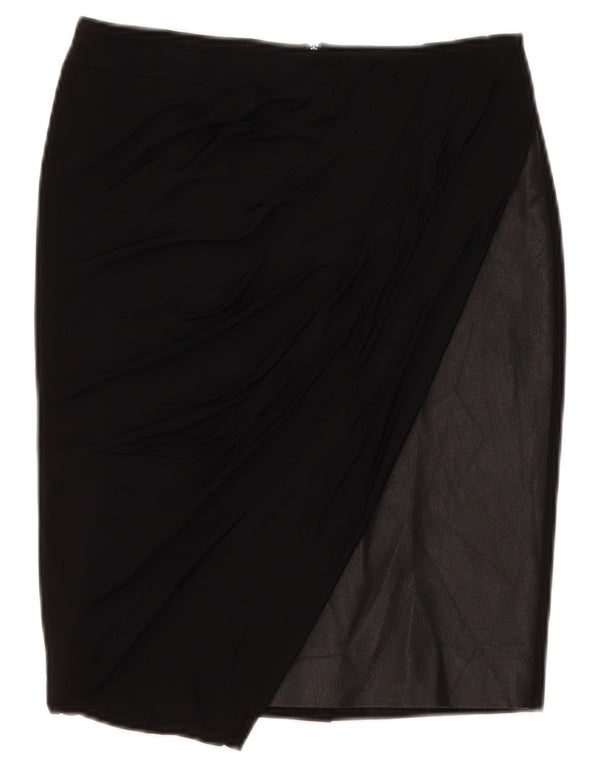 Fusta creion pentru femei Karen Millen UK 10 Small W28 Negru Colorblock Viscoza