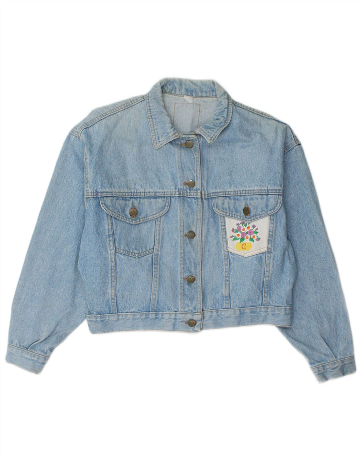 Jachetă Weipper Crop Denim pentru femei UK 16 Large Blue