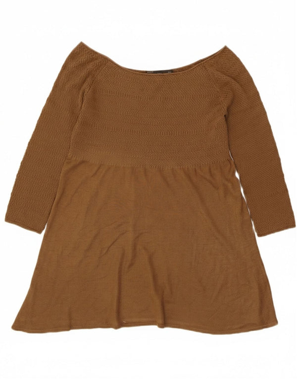 Top pentru femei Zara cu umăr deschis UK 12 Maro Mediu