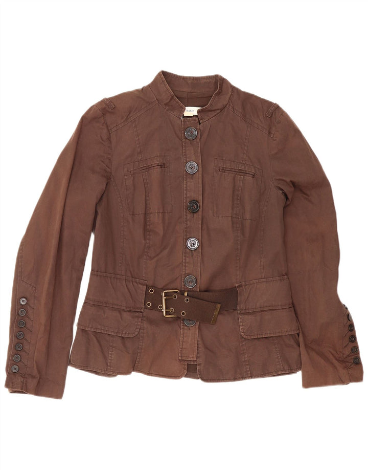 Jachetă militară Zara pentru femei UK 18 XL maro bumbac