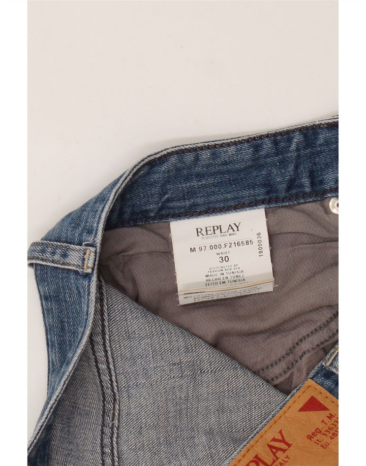 Pantaloni scurți din blugi pentru bărbați Replay W30, bumbac albastru mediu