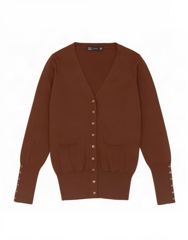Pulover Cardigan pentru Damă Zara UK 14 Maro Mediu Rayon