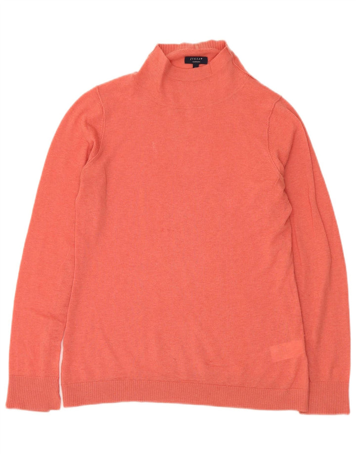 JIGSAW Pulover cu gât țestoasă pentru femei UK 12 Cașmir roz mediu