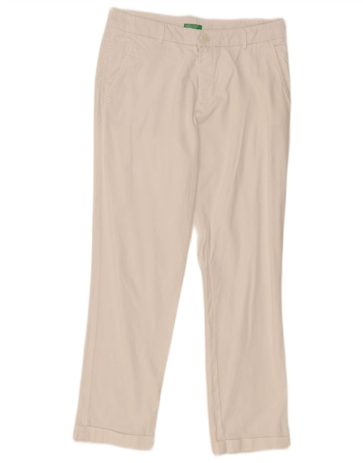 Pantaloni chino slim pentru femei Benetton W29 L26 alb
