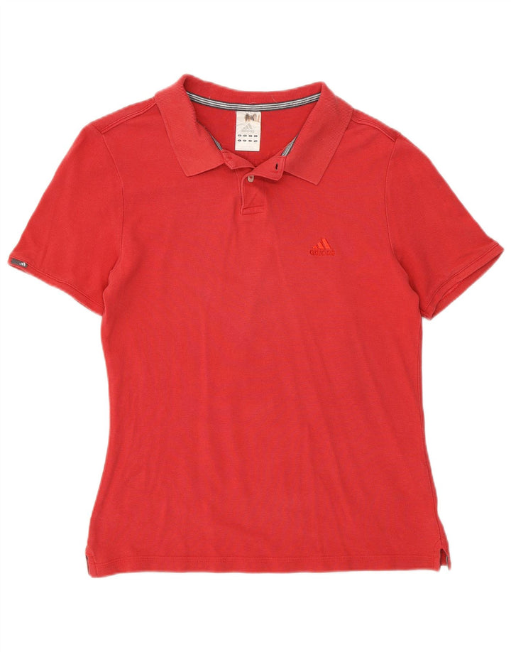 Tricou polo Adidas pentru femei UK 14, bumbac roșu mediu