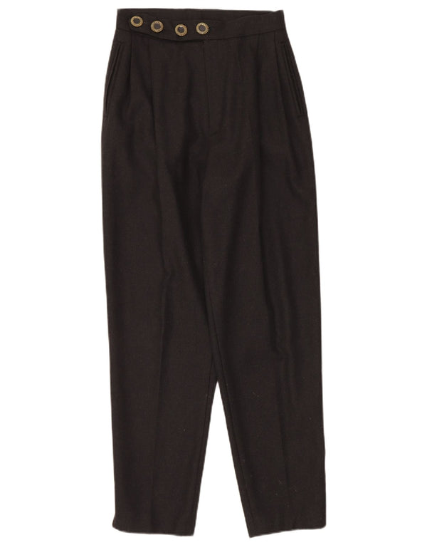 Pantaloni chino vintage conici pentru femei cu talie înaltă L26 L28 negru