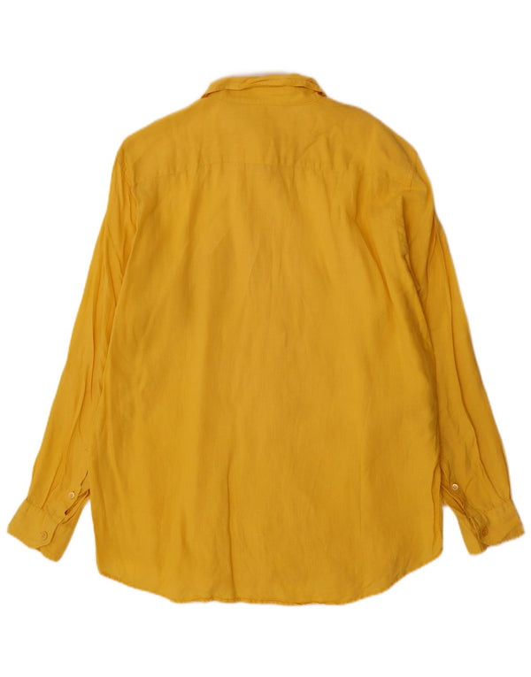 Max Mara Womens Shirt UK 18 XL Yellow Linen