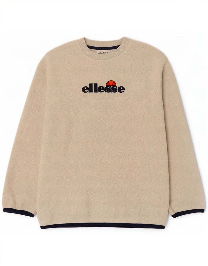Pulover din lână cu grafică pentru bărbați Ellesse, poliester, bej mic