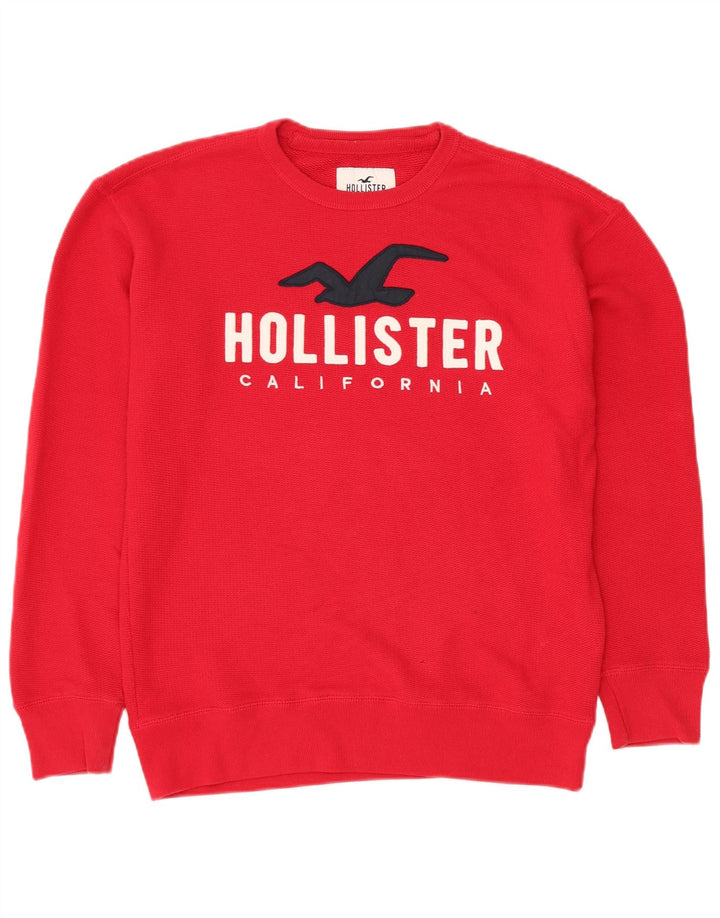 Hanorac grafic pentru bărbați HOLLISTER Pulover mic, roșu, bumbac