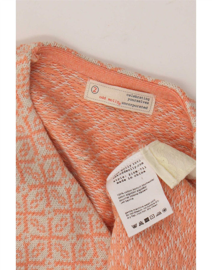 Pulover cardigan supradimensionat pentru femei Odd Molly Mărimea 2 portocaliu mediu geometric
