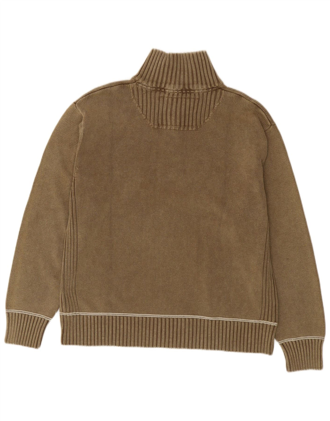 Pulover Camp David pentru bărbați, cu grafic, cu fermoar și gât, bumbac maro 2XL