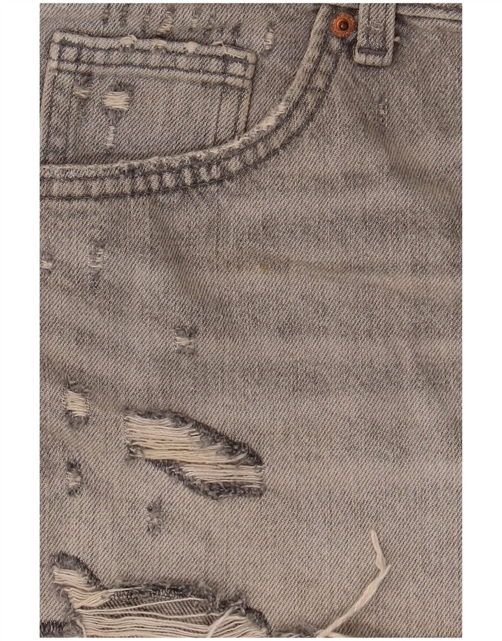 Pantaloni de damă Zara, din denim, învechiți, EU 40 Medium W30 Bumbac gri