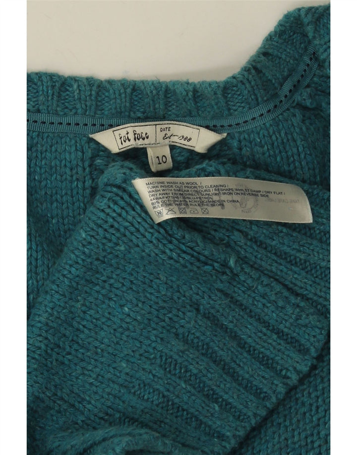 Pulover cardigan supradimensionat pentru femei Fat Face UK 10 Bumbac albastru mic