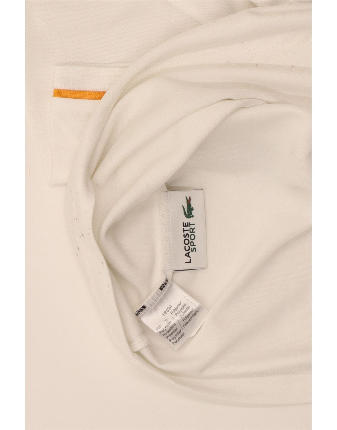 Tricou polo LACOSTE pentru bărbați, poliester alb mediu