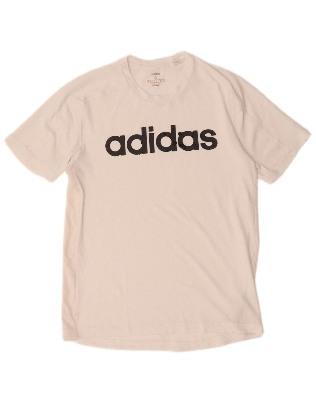 Tricou cu grafic Climacool Adidas pentru bărbați Top mic poliester alb