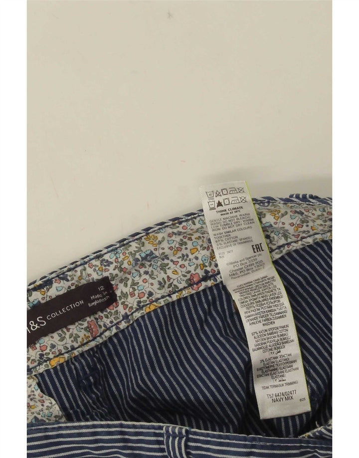 Pantaloni tăiați pentru femei Marks & Spencer UK 12 Medium W30 L26 Bleumarin