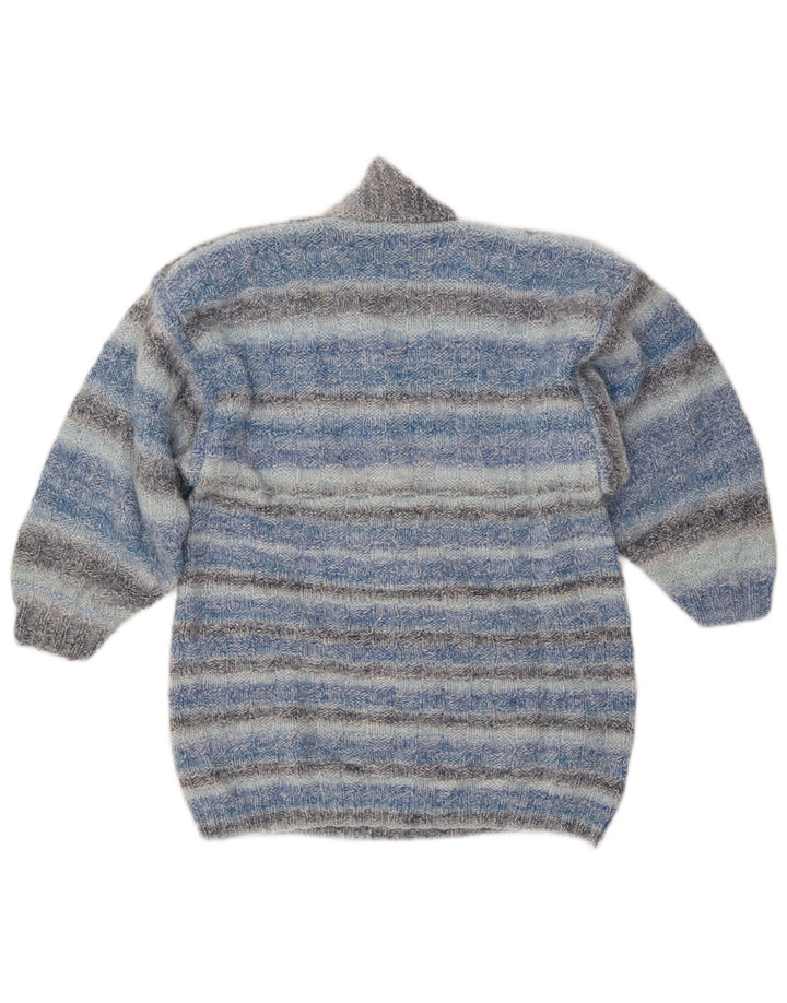 VINTAGE Pulover cu gât șal pentru femei UK 14 Medium Blue Dunge