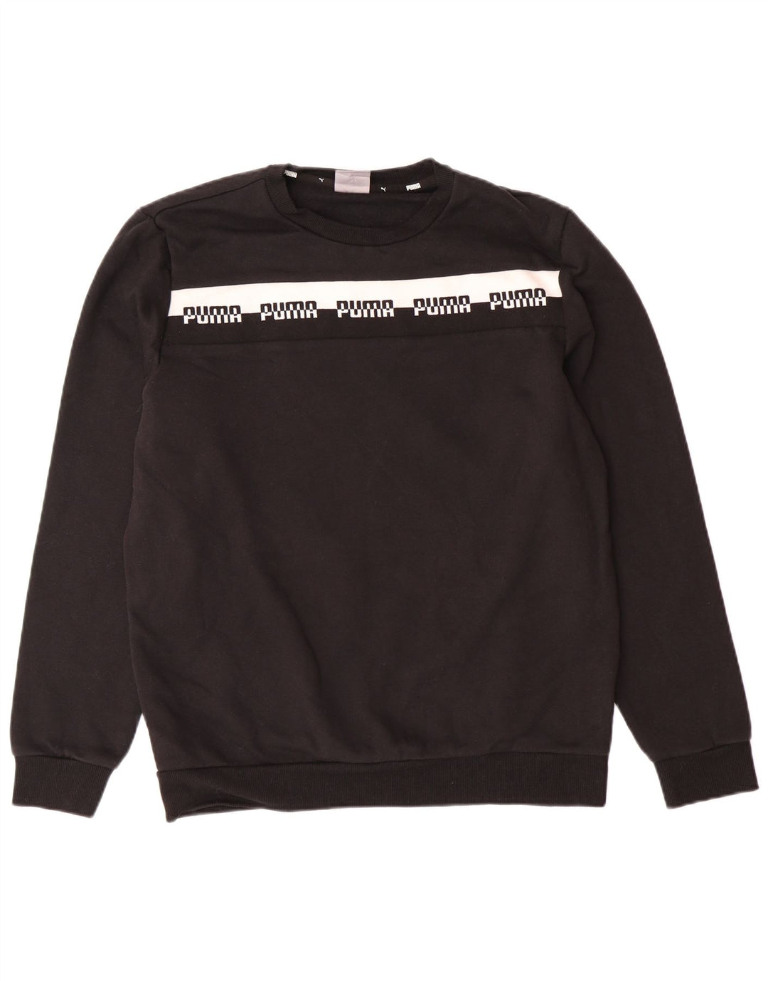 Hanorac grafic pentru bărbați PUMA Pulover mediu negru, bumbac color bloc