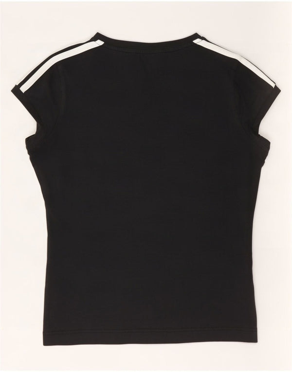Adidas Womens T-Shirt Top UK 16 Large Black Cotton