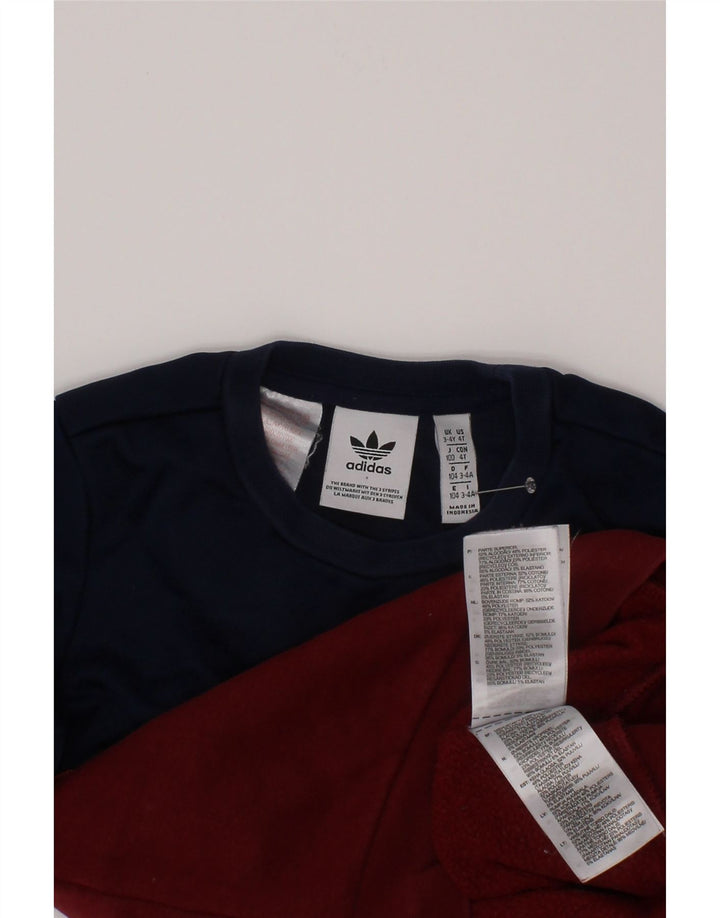 Hanorac cu grafic pentru băieți ADIDAS Pulover 3-4 ani, maro, bumbac color bloc
