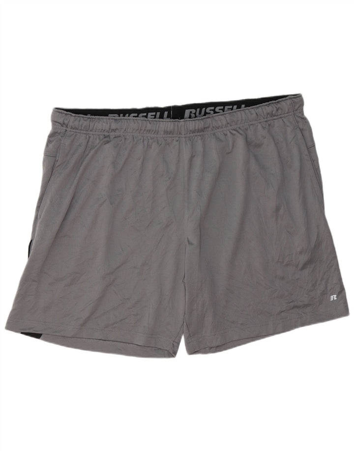 Pantaloni scurți sport pentru bărbați RUSSELL ATHLETIC 3XL, gri, poliester color bloc