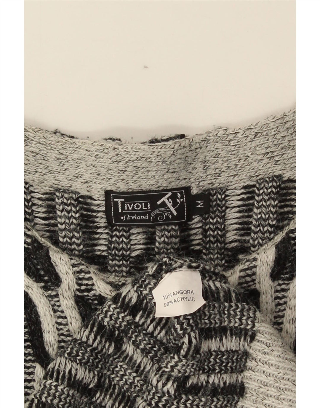 Pulover cardigan deschis supradimensionat pentru femei Tivoli UK 14 Medium Gri Geometric