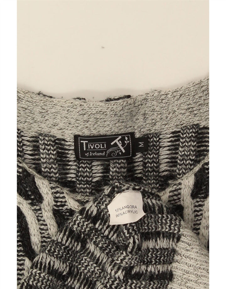 Pulover cardigan deschis supradimensionat pentru femei Tivoli UK 14 Medium Gri Geometric