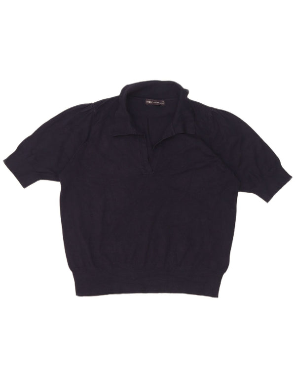 Marks & Spencer Pulover cu gât polo pentru femei UK 16 Mare bleumarin
