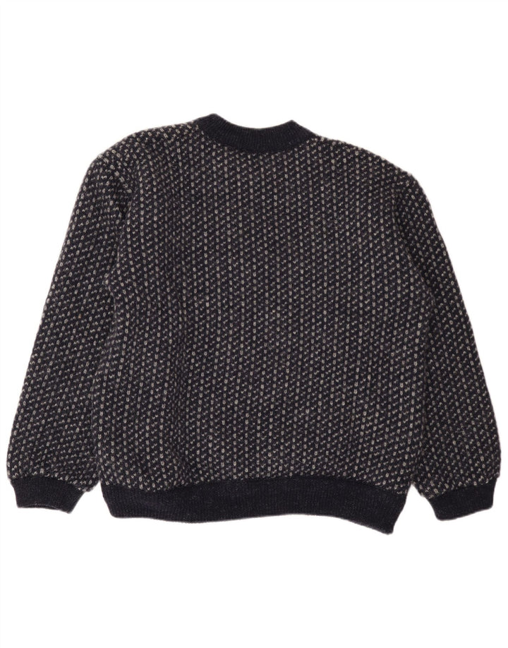 Pulover pentru bărbați Walbusch, cu gât cu nasturi, EU 52, mare, bleumarin, geometric