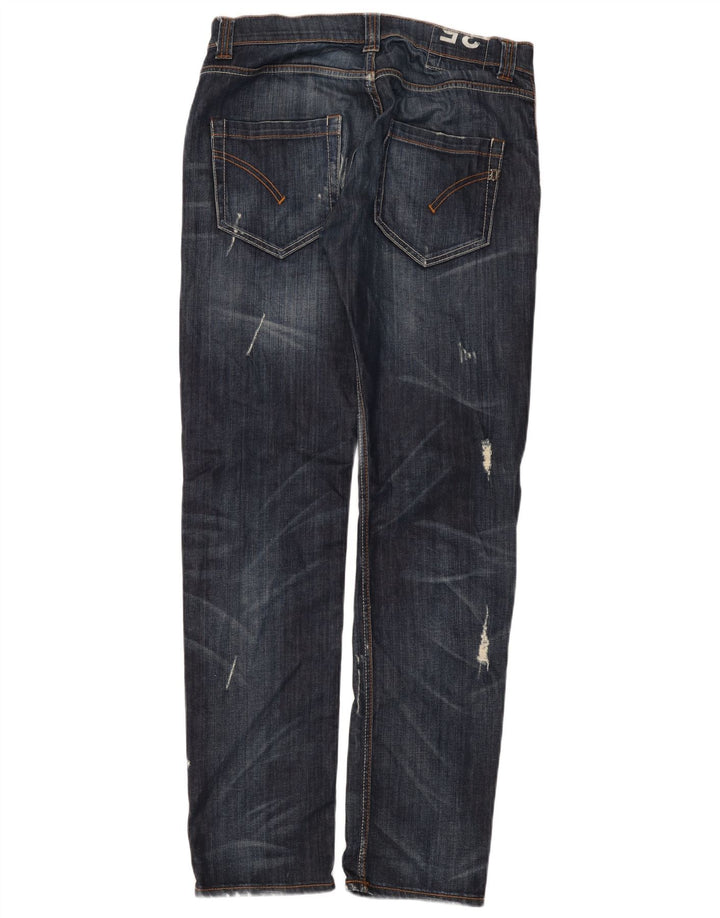 Dondup Blugi Distressed Dript pentru bărbați W34 L33 Albastru