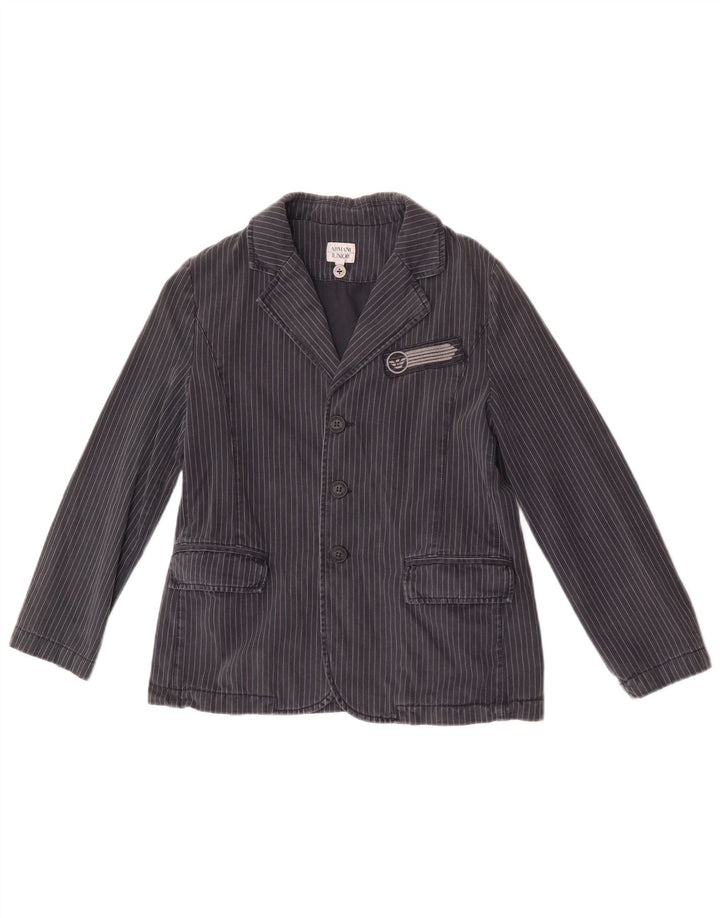 Jachetă Blazer 3 Nasturi Armani Junior Băieți 9-10 Ani Bleumarin în dungi