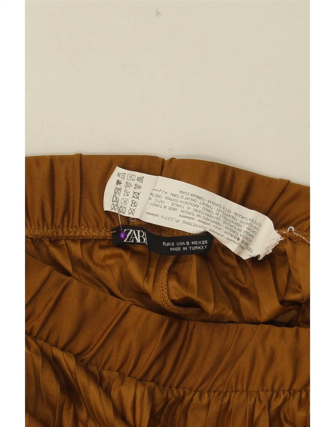 Pantaloni tăiați pentru femei Zara cu picioare largi Mici L26 L23 Bej Poliester