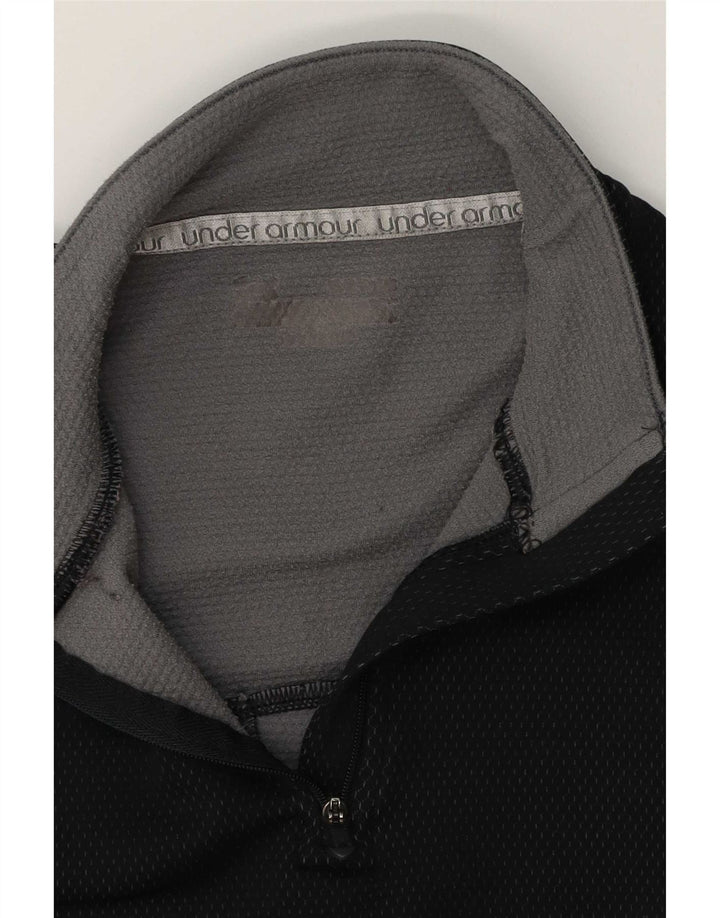 Top de trening Under Armour pentru bărbați, cu fermoar și gât, negru